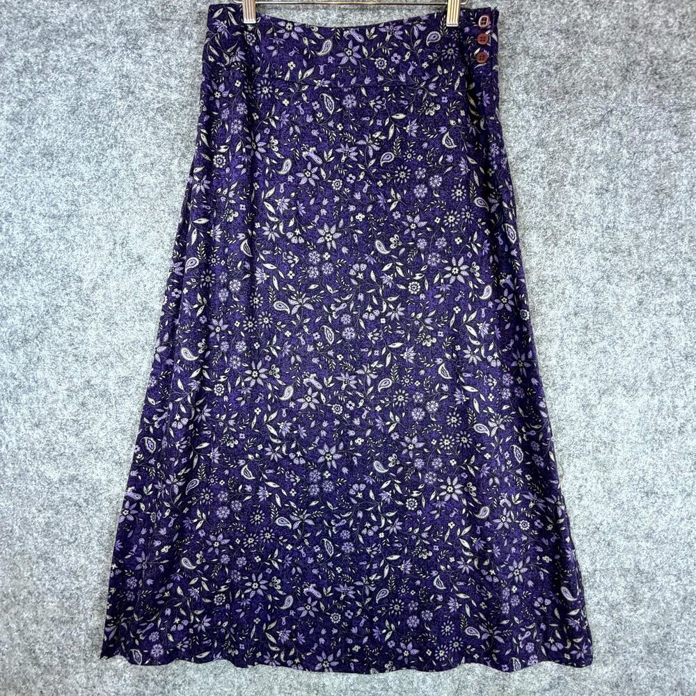 Vintage 90s Talbot Skirt Womens 12 Purple Peasant Cottage Modest Picnic Feminine
